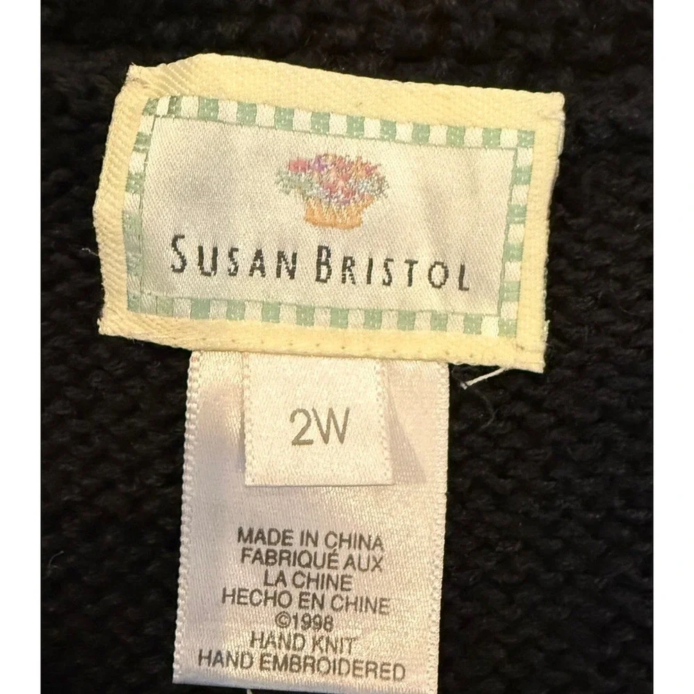 90s Vintage Susan Bristol Lizard Cactus Hand Knit Vest Colorful Women Size 2W